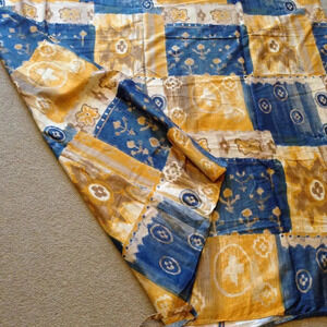 Ikea Twin Size Duvet Cover Gold Blue Color Bedding 100% Cotton Bed Linen
